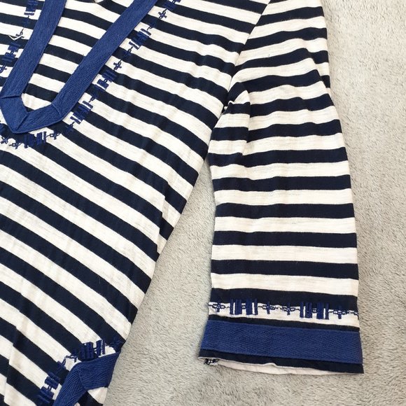 Anthro THML Boho 3/4 Sleeve Striped Tunic Top S - Picture 5 of 15